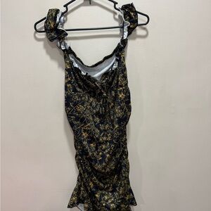 Black and Gold Floral Dress